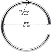 22G 5/16 Gold Tone Rose Gold Tone Anodized Seamless Circular Ring Set of 12