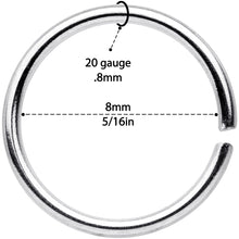 20G 5/16 Gold Tone Rose Gold Tone Anodized Seamless Circular Ring Set of 12