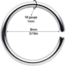 18G 5/16 Gold Tone Rose Gold Tone Anodized Seamless Circular Ring Set of 12
