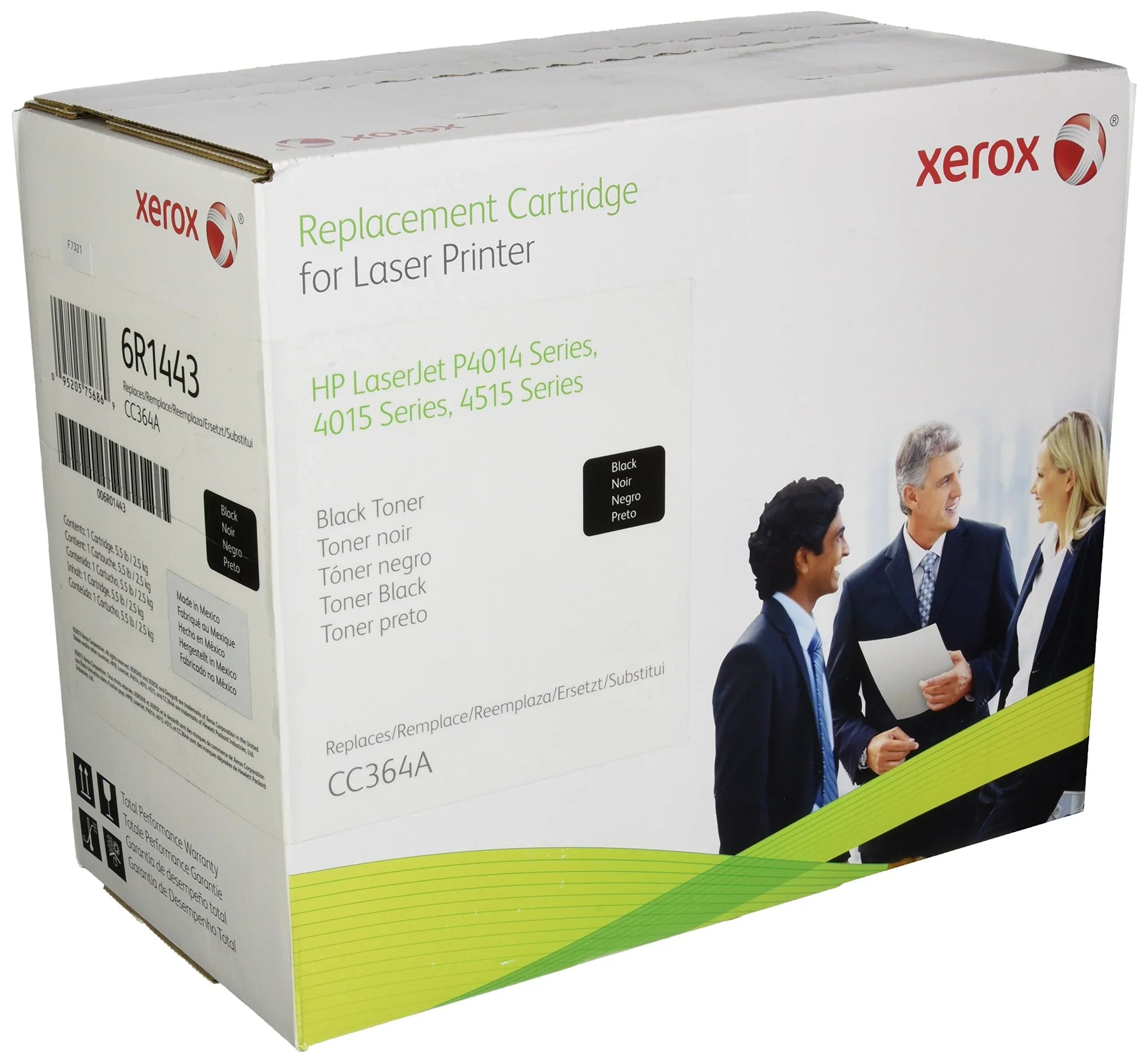 New, Pre-Owned - Xerox 6R1443 Standard Yield Black Toner Cartridge, 006R01443 (Alternative To The HP 64A (CC364A)