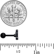 16G 1/4 Black Shark Bite Cartilage Tragus Earring