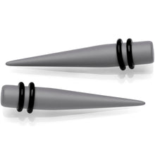 Grey Matte Acrylic Straight Taper Set 2G to 00G