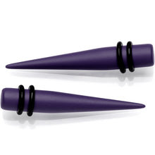 Dark Purple Matte Acrylic Straight Taper Set 12G to 00G