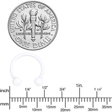16G 3/8 White Matte Horseshoe Circular Barbell