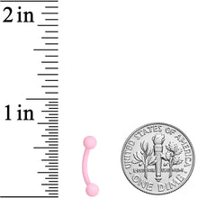 16G 5/16 Pink Acrylic Matte Curved Eyebrow Ring