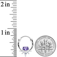 18G 3/8 Purple Clear Gem Spray Cartilage Clicker