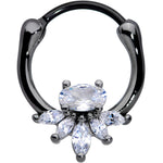 18G 3/8 Clear Gem Black Anodized Spray Cartilage Clicker