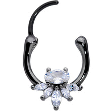 18G 3/8 Clear Gem Black Anodized Spray Cartilage Clicker