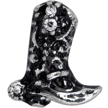 16G 1/4 Clear Gem Cowboy Boot Cartilage Tragus Earring