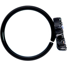 20G 5/16 White Faux Opal Black UFO Nose Hoop