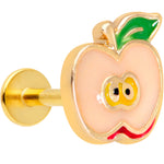 16G 5/16 Gold Tone Sweet Apple Labret Monroe Tragus