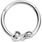 16G 3/8 Infinity Heart Valentines Day Hinged Segment Ring