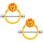 14G 5/8 Loveable Lion Nipple Shield Set