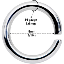14G 5/16 Seamless Cartilage Ring Set of 12