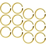 16G 5/16 Gold Tone Anodized Seamless Cartilage Ring Set of 12