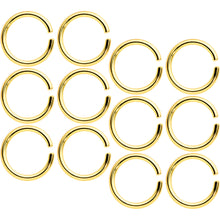 16G 5/16 Gold Tone Anodized Seamless Cartilage Ring Set of 12