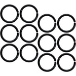 16G 5/16 Black Anodized Seamless Cartilage Ring Set of 12