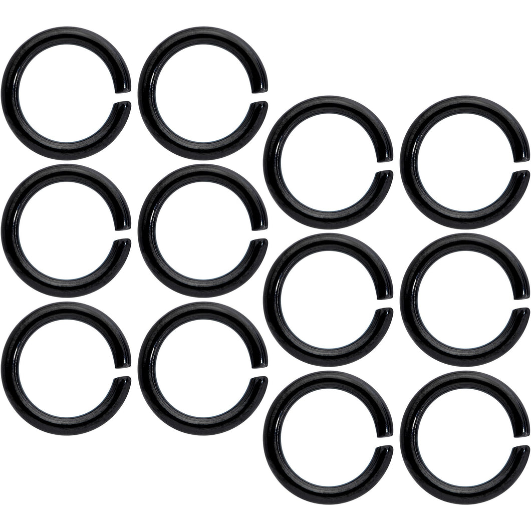 14G 5/16 Black Anodized Seamless Cartilage Ring Set of 12