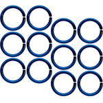 16G 5/16 Blue Anodized Seamless Cartilage Ring Set of 12