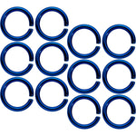 14G 5/16 Blue Anodized Seamless Cartilage Ring Set of 12