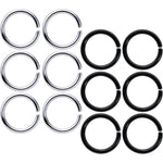 16G 5/16 Steel Black Anodized Seamless Cartilage Ring Set of 12