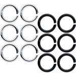 14G 5/16 Steel Black Anodized Seamless Cartilage Ring Set of 12