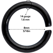 14G 5/16 Steel Black Anodized Seamless Cartilage Ring Set of 12