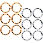 14G 5/16 Steel Rose Gold Tone Seamless Cartilage Ring Set of 12
