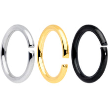 16G 5/16 Steel Black Gold Tone Seamless Cartilage Ring Set of 12