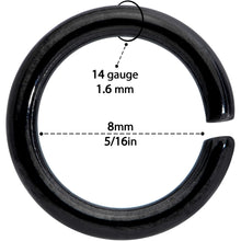 14G 5/16 Steel Black Gold Tone Seamless Cartilage Ring Set of 12