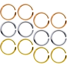 16G 5/16 Steel Mixed Gold Tone Seamless Cartilage Ring Set of 12