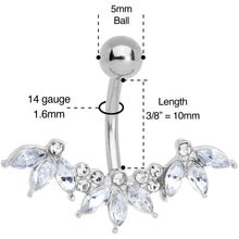 Clear Gem Comely Clusters Belly Ring