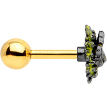 16G 1/4 Gold Tone Sunflower Butterfly Cartilage Earring