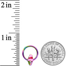 16G 3/8 Clear Gem Rainbow Ice Cream Cone Hinged Segment Ring