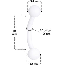 16G 5/16 White Acrylic Matte Curved Eyebrow Ring