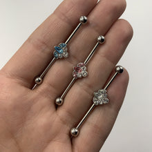 14G Clear Gem Classic Cluster Industrial Barbell 38mm