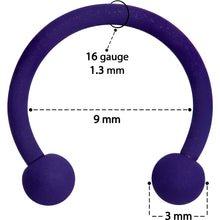 16G 3/8 Delicious Dark Purple Matte Horseshoe Circular Barbell