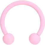 16G 3/8 Perfectly Pink Matte Horseshoe Circular Barbell