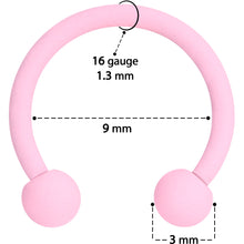 16G 3/8 Perfectly Pink Matte Horseshoe Circular Barbell