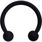 16G 3/8 Beauteous Black Matte Horseshoe Circular Barbell