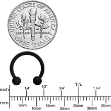 16G 3/8 Beauteous Black Matte Horseshoe Circular Barbell