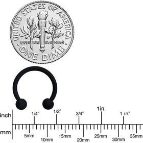 16G 3/8 Beauteous Black Matte Horseshoe Circular Barbell