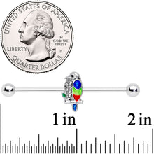 14G Clear Gem Tropical Parrot Bird Industrial Barbell 38mm