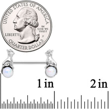 14G 9/16 Aurora Orb Baby Bear Barbell Nipple Ring Set