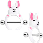14G 9/16 White Rabbit Easter Nipple Shield Set