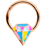 16G 3/8 Rose Gold Tone Geologist Prize Hinged Segment Ring