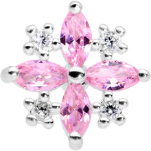 16G 1/4 Clear Pink CZ Gem Star Burst Cartilage Tragus