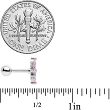 16G 1/4 Clear Pink CZ Gem Star Burst Cartilage Tragus
