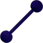 Nifty Navy Blue Matte Barbell Tongue Ring