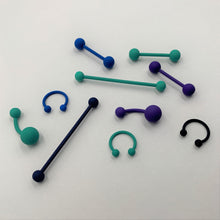 Beautiful Blue Matte Barbell Tongue Ring